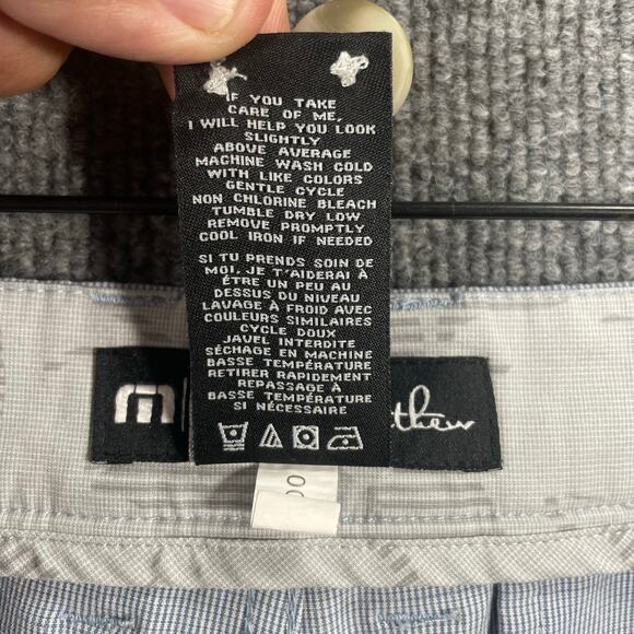 Travis Mathew Golf Shorts 10" Men's 34 Blue Striped Stretch Casual Preppy - Picture 8 of 11